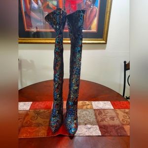 RUE 9 Jersy  Faux Suade Over the Knee Boots